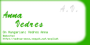 anna vedres business card